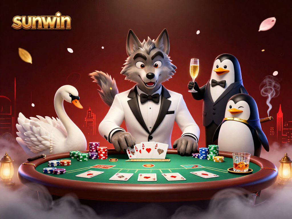 Engage with thrilling actions at sunwin, featuring a debonair wolf, elegant swan, and penguin sommelier.