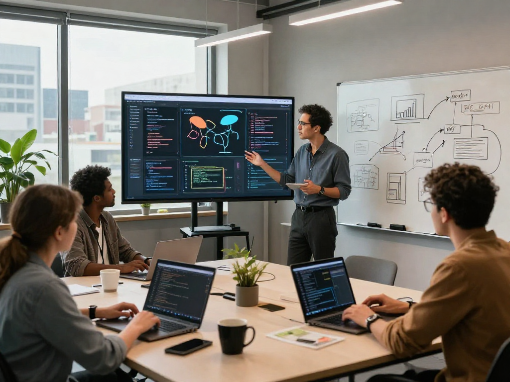 Team collaboration on spicy ai projects in a modern tech workspace.