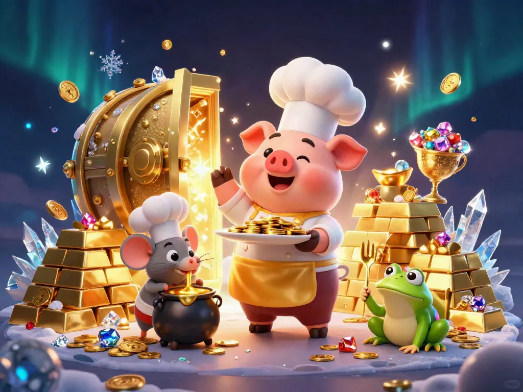 Experience winning moments with Zowin as chefs serve gold coins and treasures in a vibrant casino