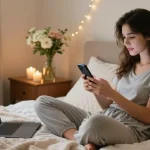 Engaging in AI sexting with a virtual partner in an intimate bedroom setting