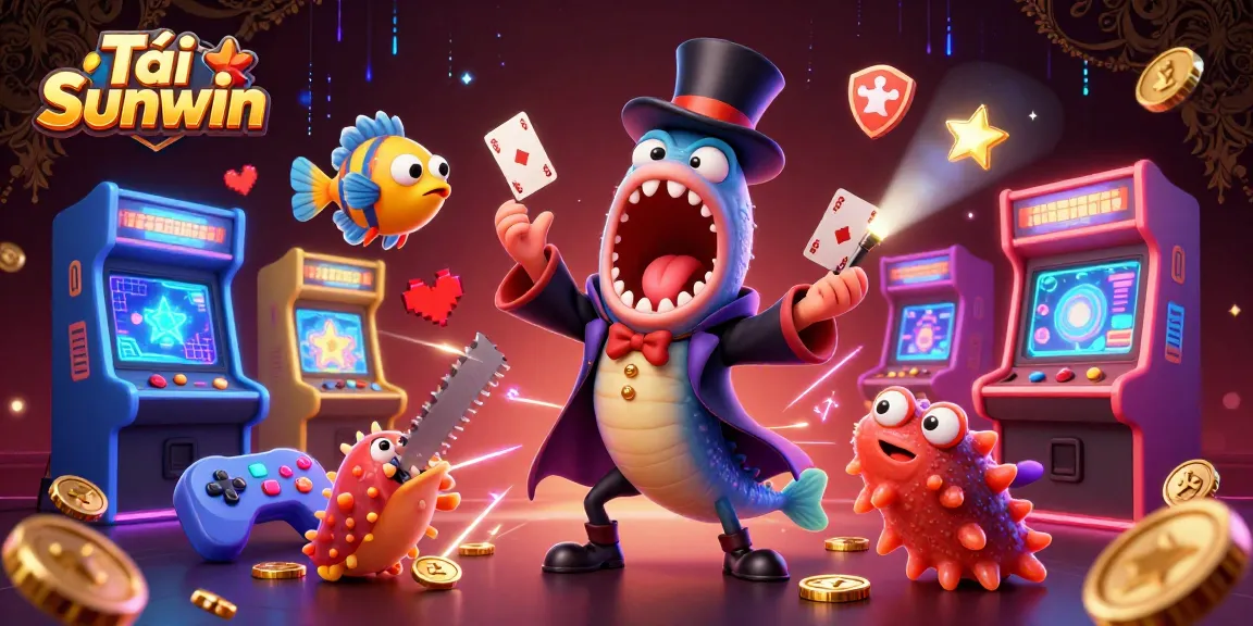 Tải Sunwin showcases a vibrant 3D scene with a bioluminescent eel and anglerfish, bringing dynamic energy to online gambling.