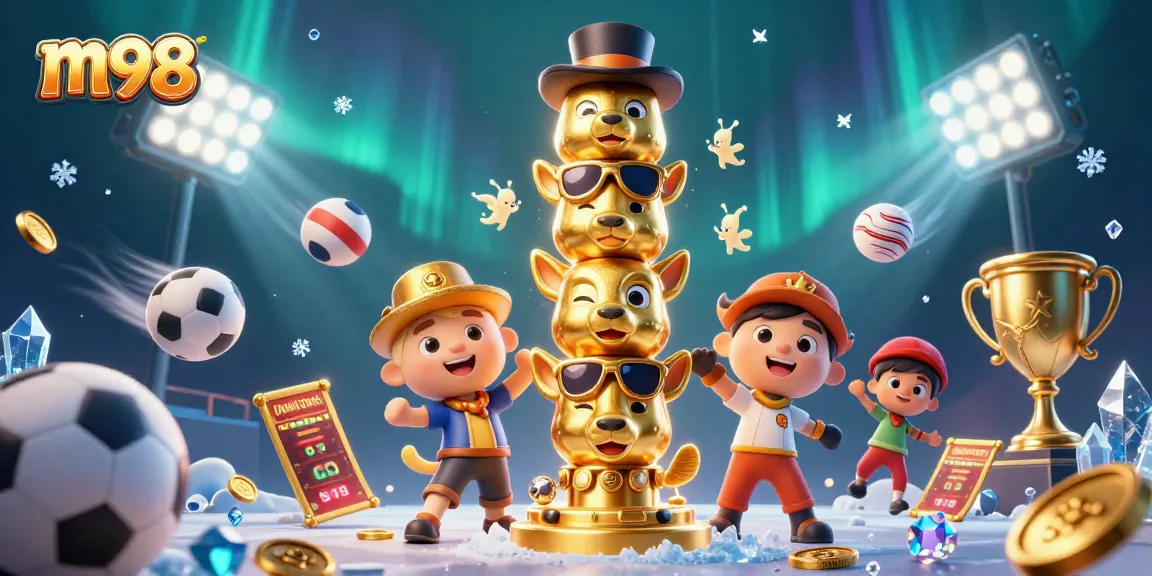 Win big with m98 while enjoying vibrant casino-themed excitement in this captivating 3D illustration.