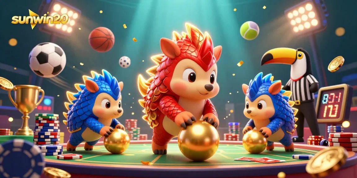 Experience the excitement of sunwin20 with rival pangolins rolling through poker chips and golden prizes!