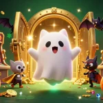 Engage in thrilling adventures at hit club with enchanting ghost cat and vampire bat in a vibrant casino.