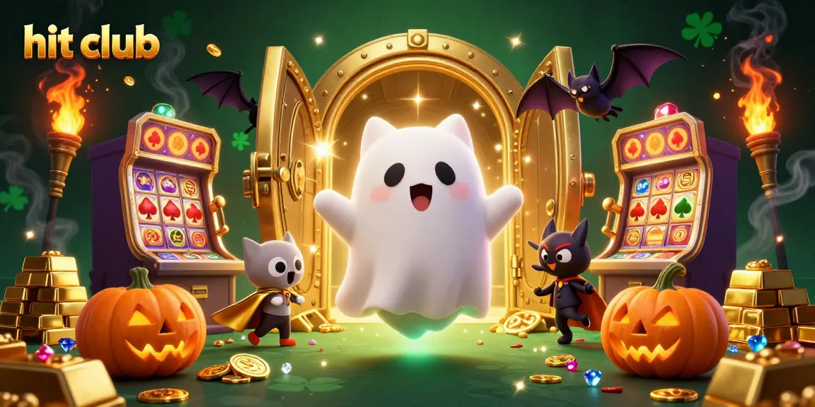 Engage in thrilling adventures at hit club with enchanting ghost cat and vampire bat in a vibrant casino.