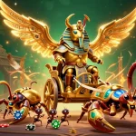 Experience thrilling gameplay at go 88 with a grand scene featuring a colossal golden scarab beetle and poker chips.